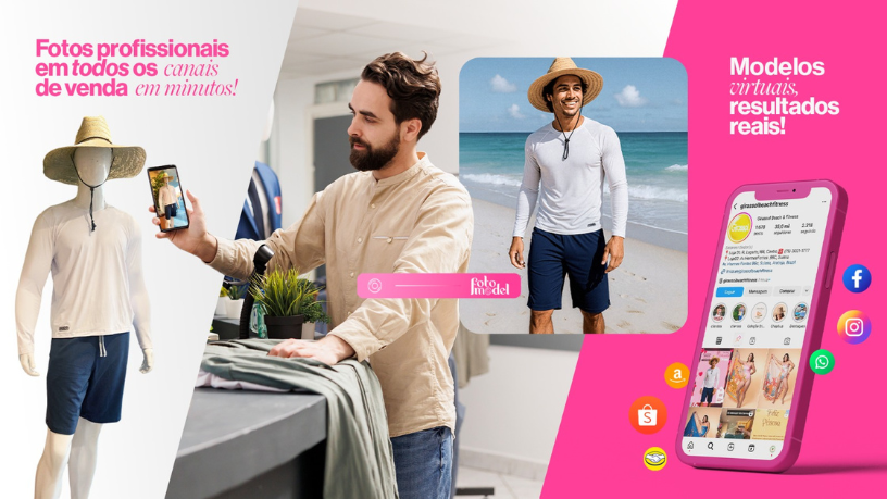 O FotoModel transforma sua moda sustentável em fotografias que expressam responsabilidade e estilo.

